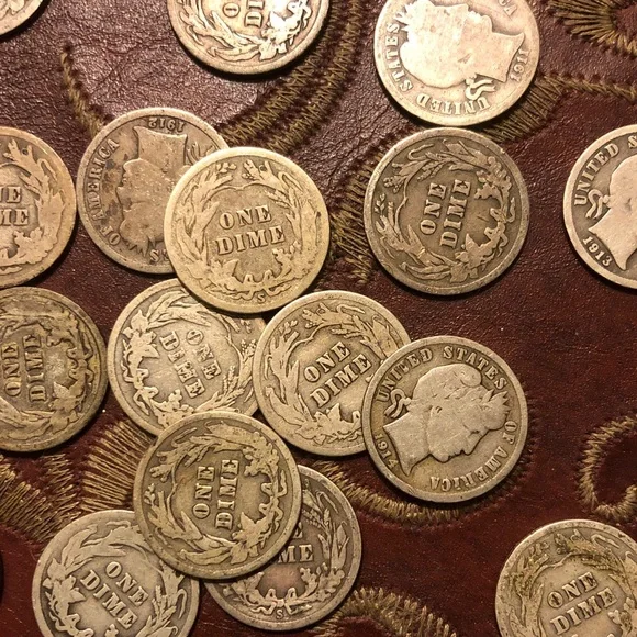 Barber dimes/ tube of 50 coins - Picture 4 of 11